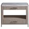 Luke Modern Classic White Stone Top Silver Metal Base 2 Drawer Nightstand|Kathy Kuo Home