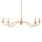 Aelle Coastal Beach Brown Rattan Painted Metal Candle Style Chandelier - Small|Kathy Kuo Home