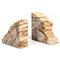 Conor Coastal Beige Accent Brown Wood Bookends|Kathy Kuo Home