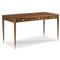 Livingston French Margate Brown Mahogany Hardwood 3 Drawer Writing Table|Kathy Kuo Home
