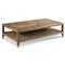 Venus French Vintage Brown Oak Wood 2 Tier Rectangular Coffee Table|Kathy Kuo Home