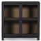 Clarence Rustic Lodge Black Solid Oak Wood Clear Glass Media Cabinet|Kathy Kuo Home