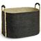 Palecek Mckinley Coastal Beach Black Hand-woven Seagrass Oval Decorative Basket|Kathy Kuo Home