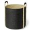 Palecek Mckinley Coastal Beach Black Hand-woven Seagrass Round Decorative Basket|Kathy Kuo Home