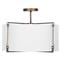 Theresa French Country Bronze Metal White Linen Semi Flush Mount|Kathy Kuo Home