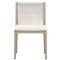 Shelly Coastal White Upholstered Seat Natural Teak Outdoor Dining Side Chair|Kathy Kuo Home