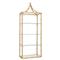 Milani Global Bazaar Gold Leaf Iron Clear Glass Wall Shelf|Kathy Kuo Home