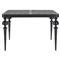 Hermine French Black Patterned Aluminum Outdoor Square Dining Table - 45&quot;W|Kathy Kuo Home