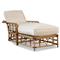 Myrah Coastal Brown Aluminum White Upholstered Outdoor Adjustable Chaise Lounge|Kathy Kuo Home