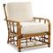 Myrah Coastal Beach Brown Aluminum White Upholstered Outdoor Arm Chair|Kathy Kuo Home