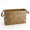 Glover Rustic Lodge Brown Soft Woven Leather Floor Basket - Small