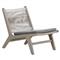 Liana Coastal Beach Grey Teak Wood Woven Rope Cushion Outdoor Lounge Chair|Kathy Kuo Home