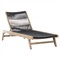 Liana Coastal Beach Natural Teak Wood Dark Grey Woven Rope Outdoor Chaise Lounge|Kathy Kuo Home