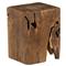 Santiago Rustic Lodge Natural Teak Wood Square Outdoor Stool|Kathy Kuo Home