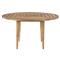 Dahliah Coastal Natural Teak Round Classic Outdoor Dining Table - Small - 54&quot;W|Kathy Kuo Home