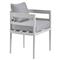 Rianne French Country Grey Cushion White Aluminum Outdoor Dining Arm Chair|Kathy Kuo Home