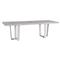 Rianne French Grey Concrete White Metal Rectangular Outdoor Dining Table - 96&quot;W|Kathy Kuo Home