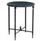 Monty French Country Black Aged Metal Round Side End Table|Kathy Kuo Home