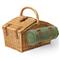 Surset French Brown Willow Green Picnic Basket with Serverware for 2|Kathy Kuo Home