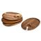 Collette French Country Brown Acacia Wood Wine Appetizer Tray - Set of 4|Kathy Kuo Home