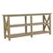 Amina Coastal Natural Teak Wood Cross Side Outdoor Console Table|Kathy Kuo Home