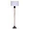 Sheryll Rustic Lodge White Hide Black Steel Column Floor Lamp|Kathy Kuo Home