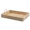 Juliska Provence Coastal Beach Whitewash Rattan Rectangular Tray|Kathy Kuo Home