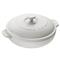 Staub Modern Classic White Ceramic Round Covered Baking Dish|Kathy Kuo Home