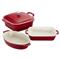 Staub Modern Classic Cherry Red Ceramic 4 Piece Mixed Baking Dish Set|Kathy Kuo Home