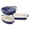 Staub Modern Classic Dark Blue Ceramic 4 Piece Mixed Baking Dish Set|Kathy Kuo Home