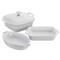 Staub Modern Classic White Ceramic 4 Piece Mixed Baking Dish Set|Kathy Kuo Home