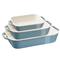 Staub Modern Classic Turquoise Blue Ceramic Rectangular 3 Piece Baking Dish Set|Kathy Kuo Home