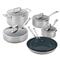 Zwilling Clad CFX Modern Silver Stainless Steel Nonstick 10 Piece Cookware Set|Kathy Kuo Home