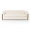 Riley Mid Century White Performance Upholstered Natural Wood Sofa - 86.5&quot;W|Kathy Kuo Home