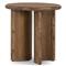 Paris Rustic Lodge Brown Acacia Wood Crescent Base Round Side End Table|Kathy Kuo Home