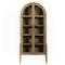 Ivan Mid Century Brown Solid Oak Wood 2 Glass Door Arched Display Case|Kathy Kuo Home