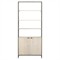 Theodore Industrial Loft Dove White Wood Grey Iron Frame Open Back Bookcase|Kathy Kuo Home