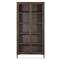 Yvette Rustic Clear Glass Dark Brown Reclaimed Pine Wood 2 Door Display Case|Kathy Kuo Home