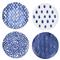 Santorini Global Bazaar Blue Ceramic 4 Piece Serving Bowls|Kathy Kuo Home