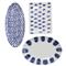 Santorini Global Bazaar Blue Ceramic 3 Piece Serveware|Kathy Kuo Home