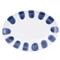 Santorini Global Bazaar White Ceramic Blue Dot Oval Platter|Kathy Kuo Home