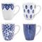 Santorini Global Bazaar Blue Ceramic Assorted Mugs -Set of 4|Kathy Kuo Home