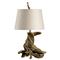 Wellington Coastal Beach Brown Composite Beige Linen Buffet Table Lamp|Kathy Kuo Home