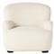 Kaden Modern Classic Cream Upholstered Boucle Brown Wood Wingback Arm Chair|Kathy Kuo Home