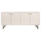 Valdo French Country Beige Hardwood Gold Stainless Steel Base 4 Door Sideboard|Kathy Kuo Home