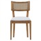 Tina Modern Classic White Upholstered Natural Teak Rattan Outdoor Dining Side Chair|Kathy Kuo Home