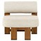 Carlo Mid Century Beige Upholstered Natural Teak Wood Frame Outdoor Lounge Chair|Kathy Kuo Home