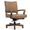 Ronan Mid Century Modern Brown Leather Upholstered Nailhead Trim Office Chair|Kathy Kuo Home