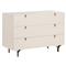 Macias French Country Cream Rubberwood Antique Brass Base 3 Drawer Dresser|Kathy Kuo Home