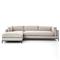 Allison Modern Classic Grey Upholstered 2 Piece Sectional - Left Arm Facing